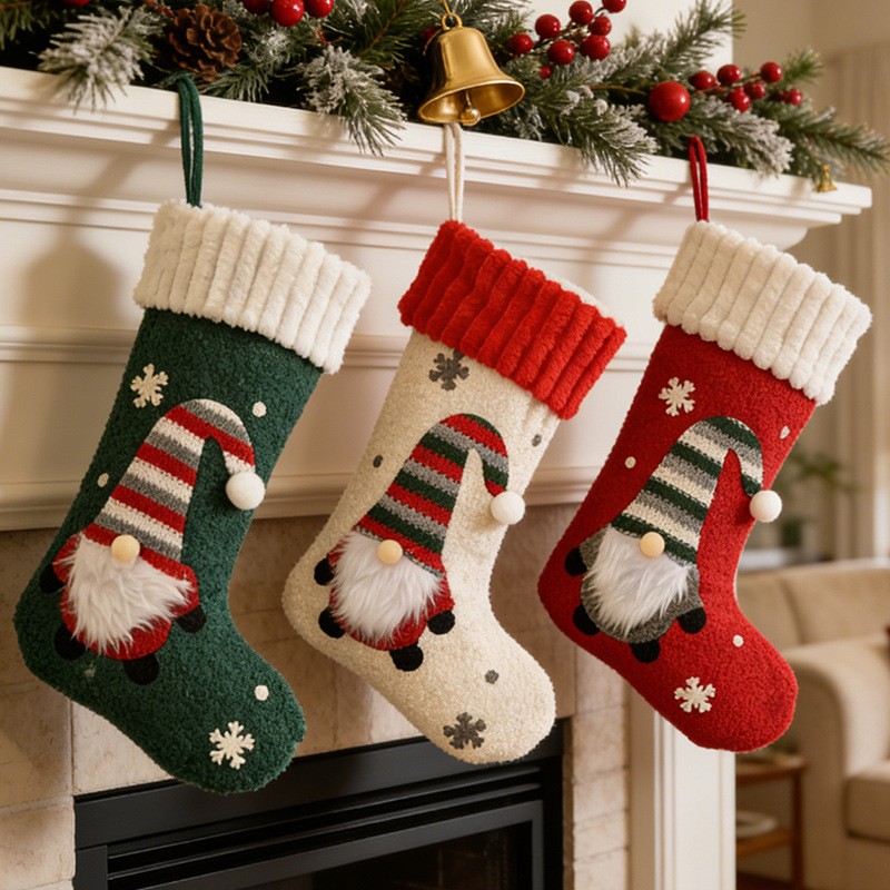 Christmas Stocking Hanging - Large Faceless Old Man Christmas Stocking,