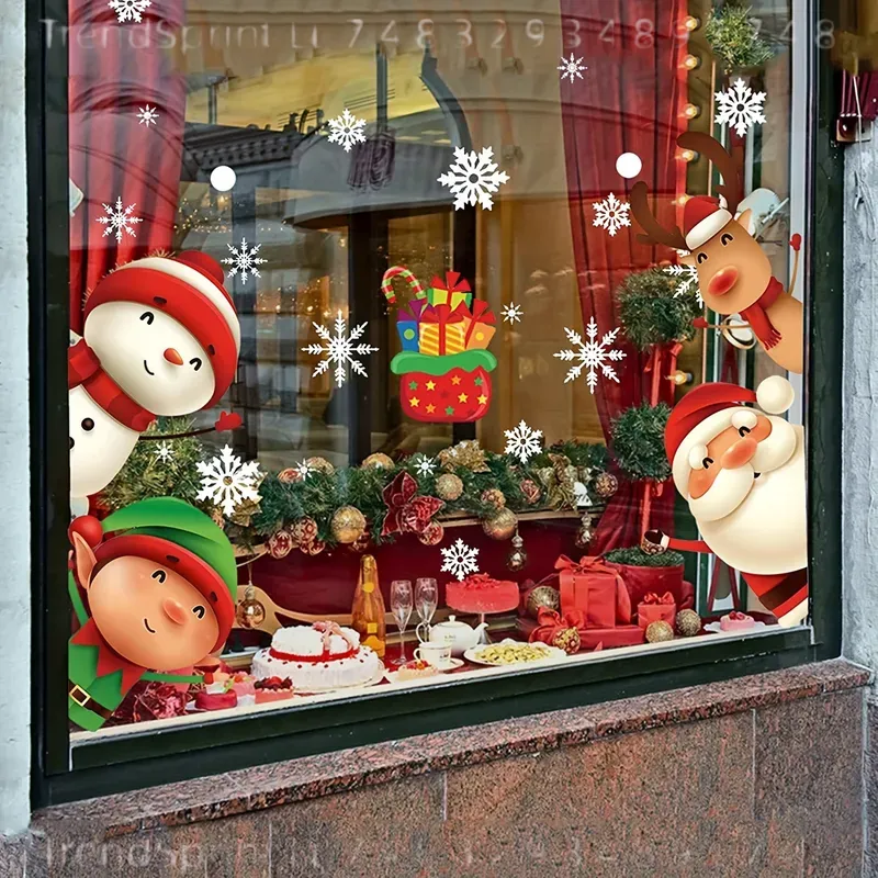 82 Pcs Christmas Window Clings - огляд і ціна Snowflake Window Decal