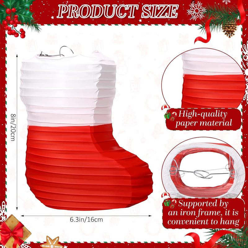 1 Pc Christmas Paper Lanterns  - огляд і ціна Christmas Stocking Hanging