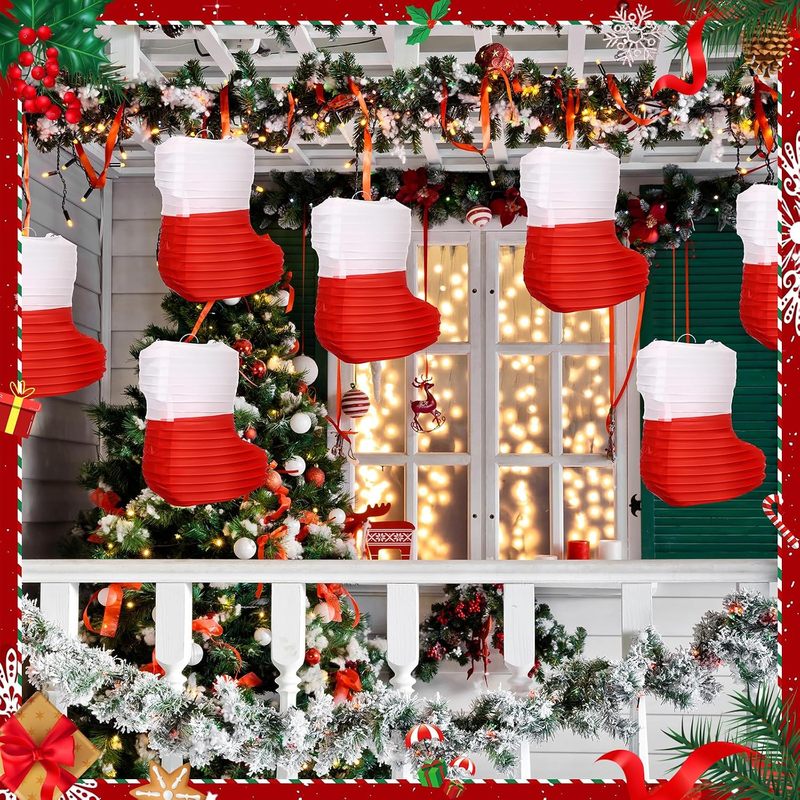 1 Pc Christmas Paper Lanterns  - огляд і ціна Christmas Stocking Hanging
