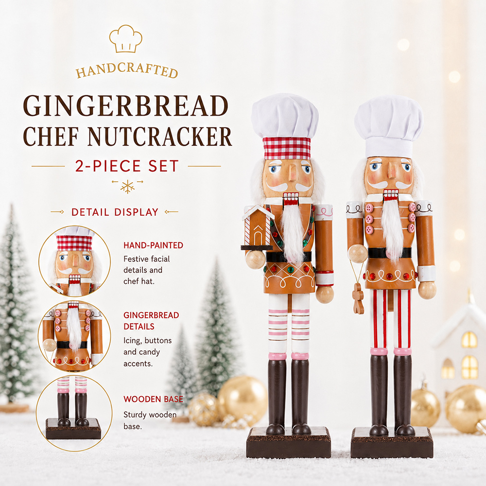 38CM Christmas Nutcracker Wood - огляд і ціна Nutcracker Figurine