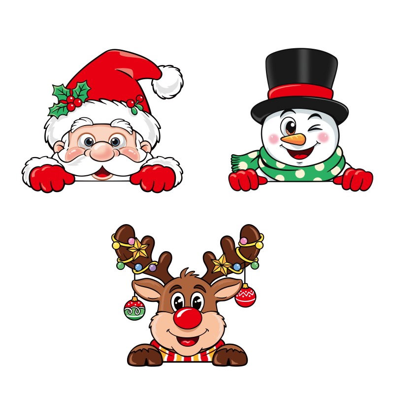 Christmas Cartoon Reindeer Sta - огляд і ціна Snowflake Window Decal